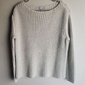 JCPenney Women's Cream Ribbed Sweater